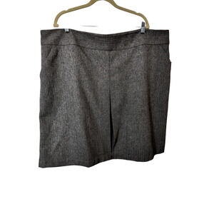 SK 138) Worthington Black Cross Dye Front Pleat Lined Career Skirt Plus Size 24W